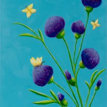 Vieyra’s Butterflies & Bachelor Buttons 20×24